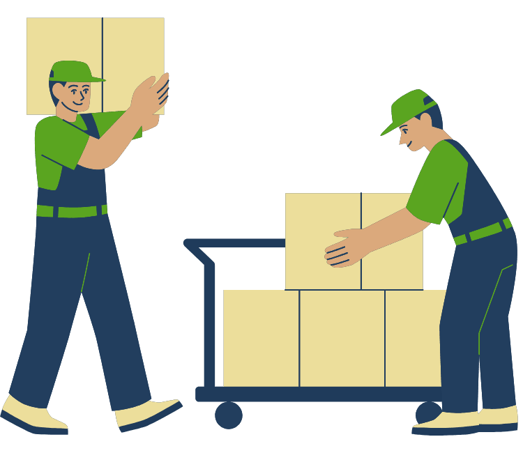 ilustración personal con cajas